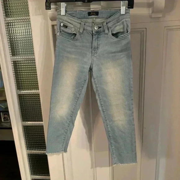 Polo RALPH LAUREN Girls Size 10  Skinny Jeans light wash Raw Hem - Picture 3 of 10